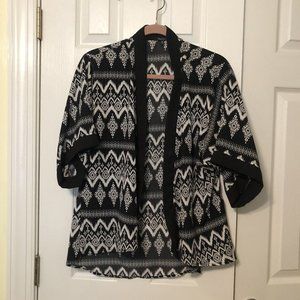Momteau women's open front cardigan abstract print size size small